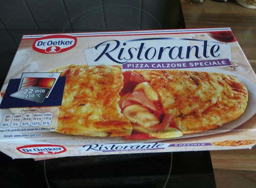 Die Verpackung der Dr. Oetker Pizza Calzone Speciale