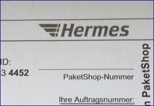 Ausschnitt aus dem Hermes Paketschein
