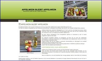 Scrennshot des zum Verkauf stehenden Apfelwein Webprojektes