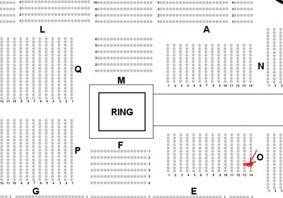 Innenraum Block 0 Frankfurter Festhalle. Aussschnitt Hallenplan Eventim Ticketservice