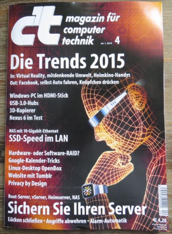 Cover vom CT Magazin 4 2015 