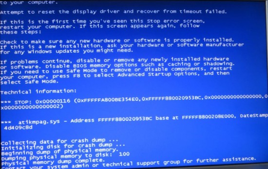 Blue Screen mit Hinweis auf Grafikkarten Fehler