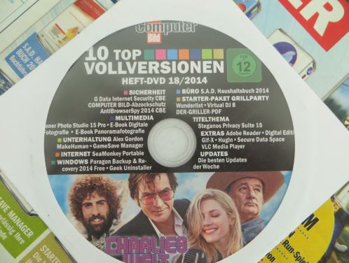 Die  DVD die der Computerbild Ausgabe 18/2014 beigefügt ist. Inklusive dem Fim "Charlies Welt" 